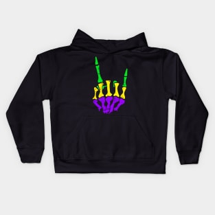 Skeleton Rock Hand Pocket Mardi Gras Bones Music Lover Band Kids Hoodie